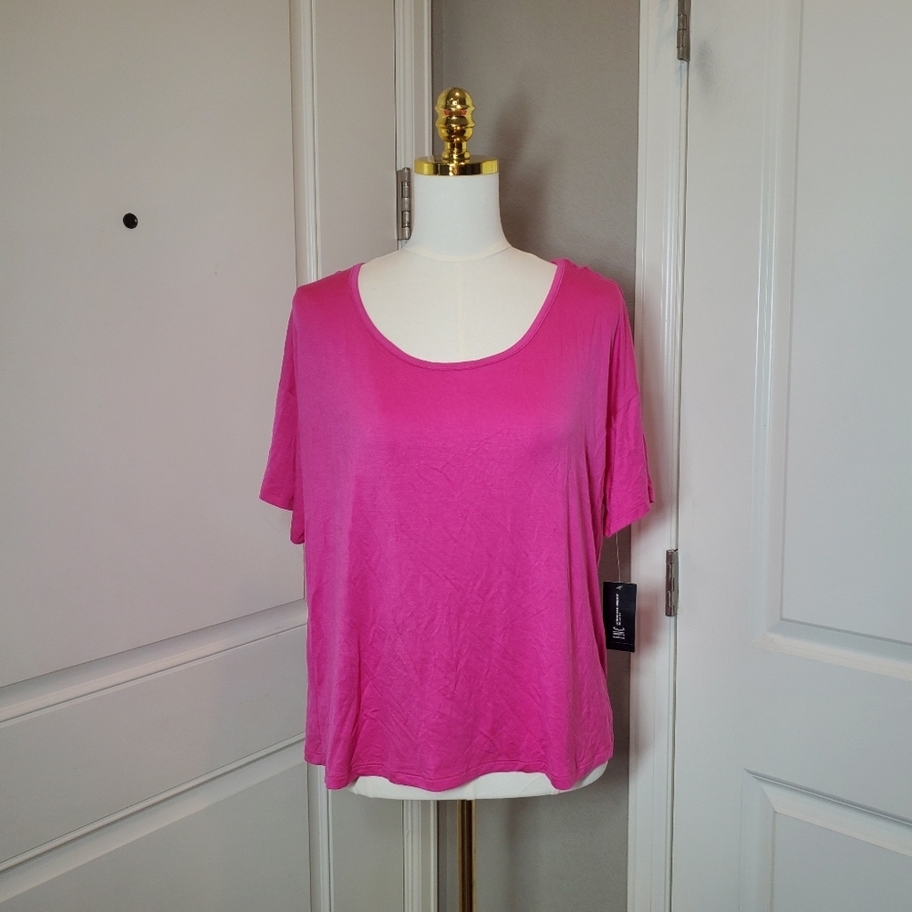 NWT INC International Concepts Intimates Pink Tee Size Large Divine Berry - Picture 9 of 12